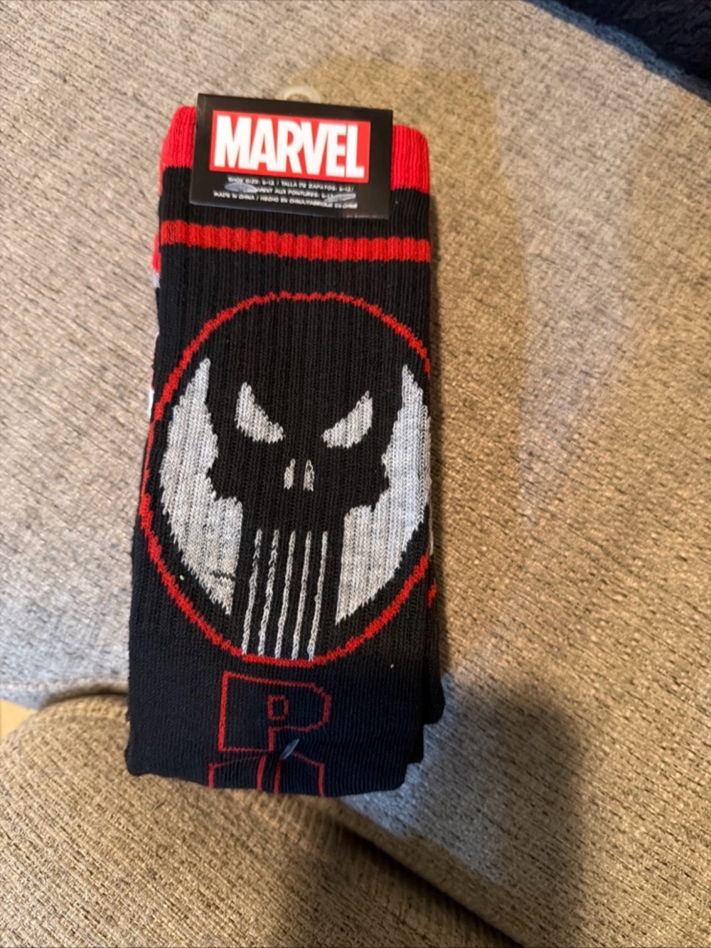 Marvel Comics Crew Socks The Punisher Men's Shoes 6-12 NWT